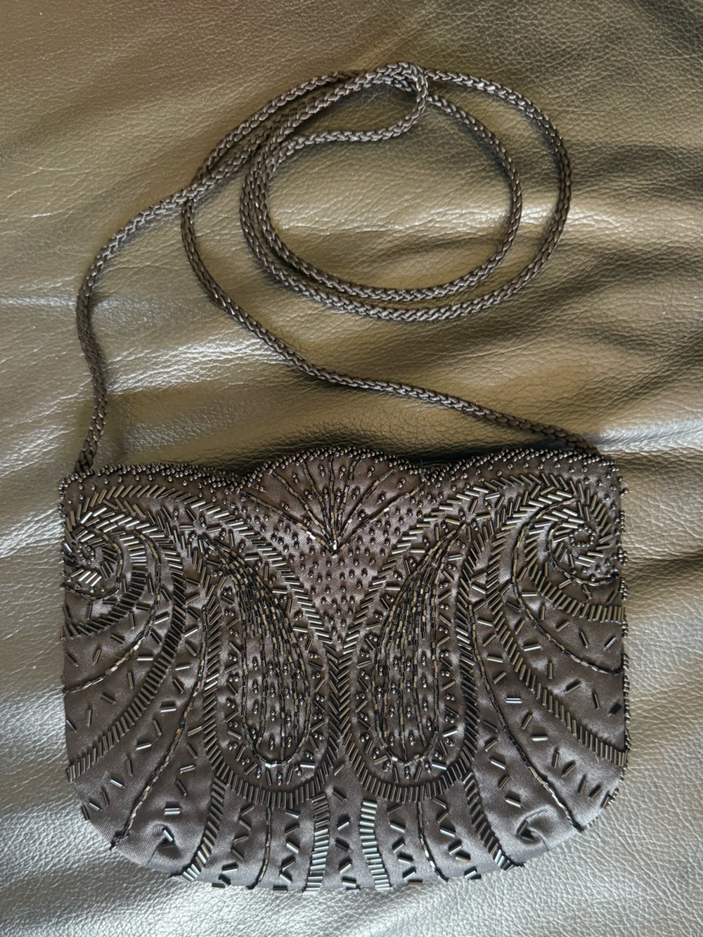 Vintage 90s Signature Studio Black Beaded Evening Bag